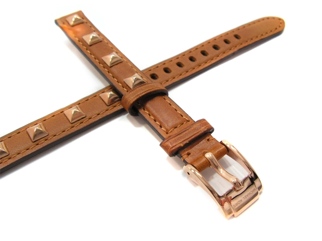 Oryginalny brązowy pasek Michael Kors MK2299 ćwieki różowe złoto